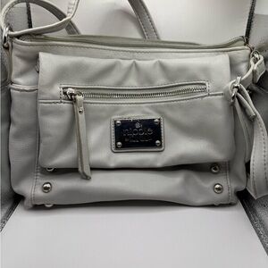 Nicole by Nicole Miller Gray Clutch Handbag  10 1/2" X 7 1/2" Multiple Pockets